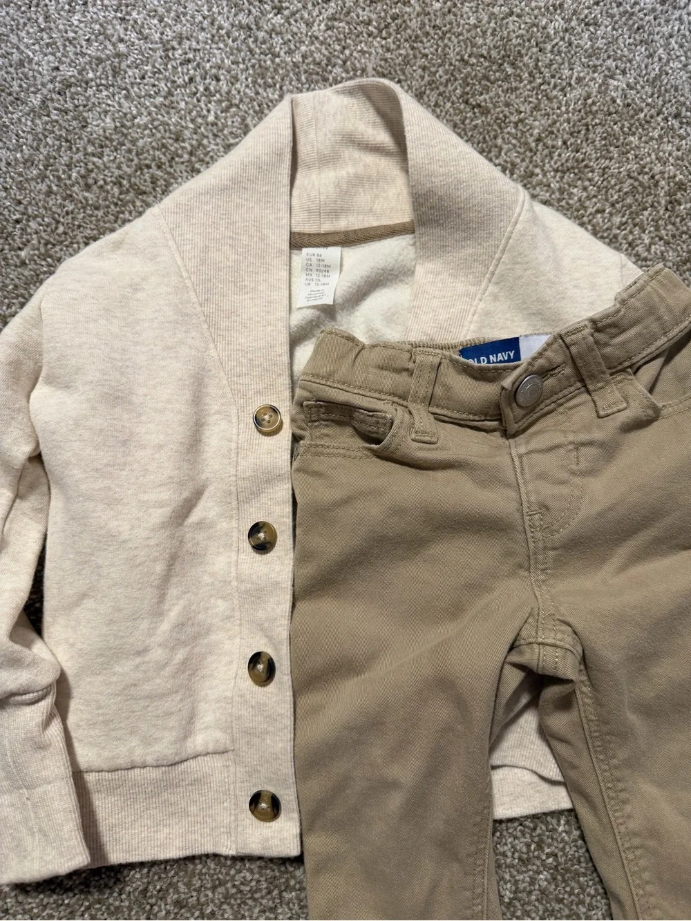Toddler Outfit: H&M Cardigan, Zara Shirt, Old Navy Pants Size 12-24 Months